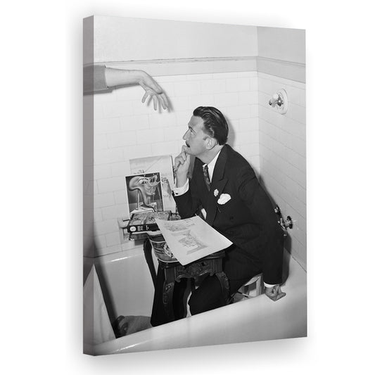 Salvador Dali Black and White Art Famous Surrealist Painter, Canvas Print Wall Art