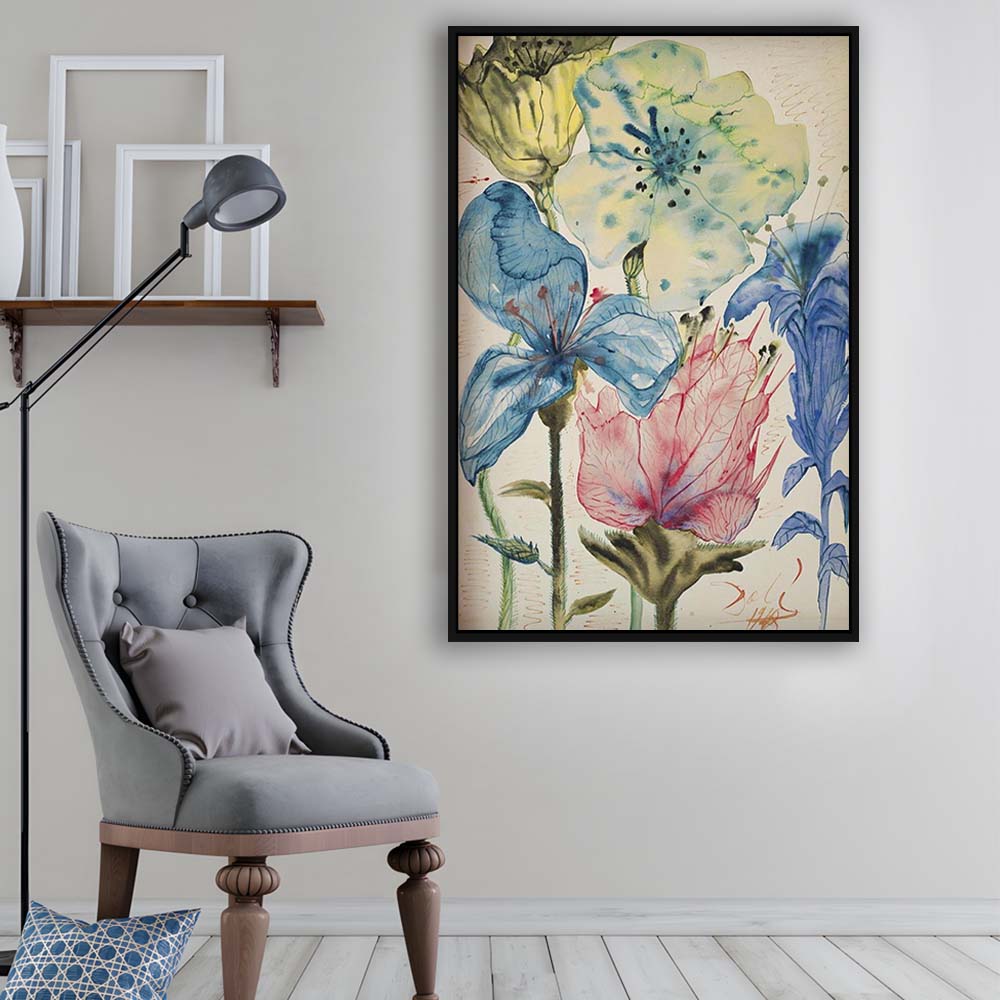 Salvador Dali Fleurs 1948 Print, Dali Flowers, Wildflower Print, Modern Art, Framed Canvas Print, Floating Frame