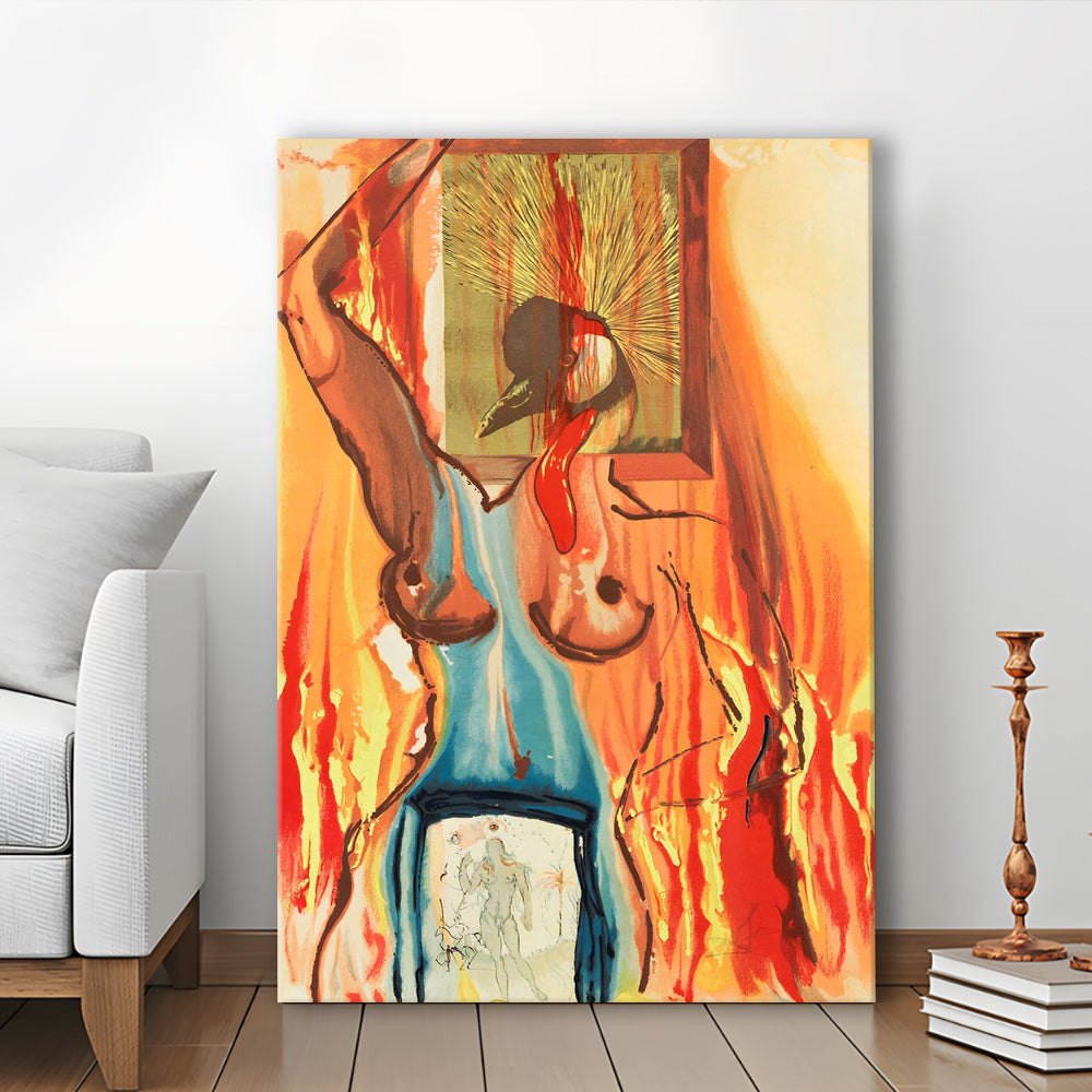 Salvador Dali Phoenix Print, Dali Exhibition Print, Surrealism, Art Reproduction, Canvas Print, Canvas Decor