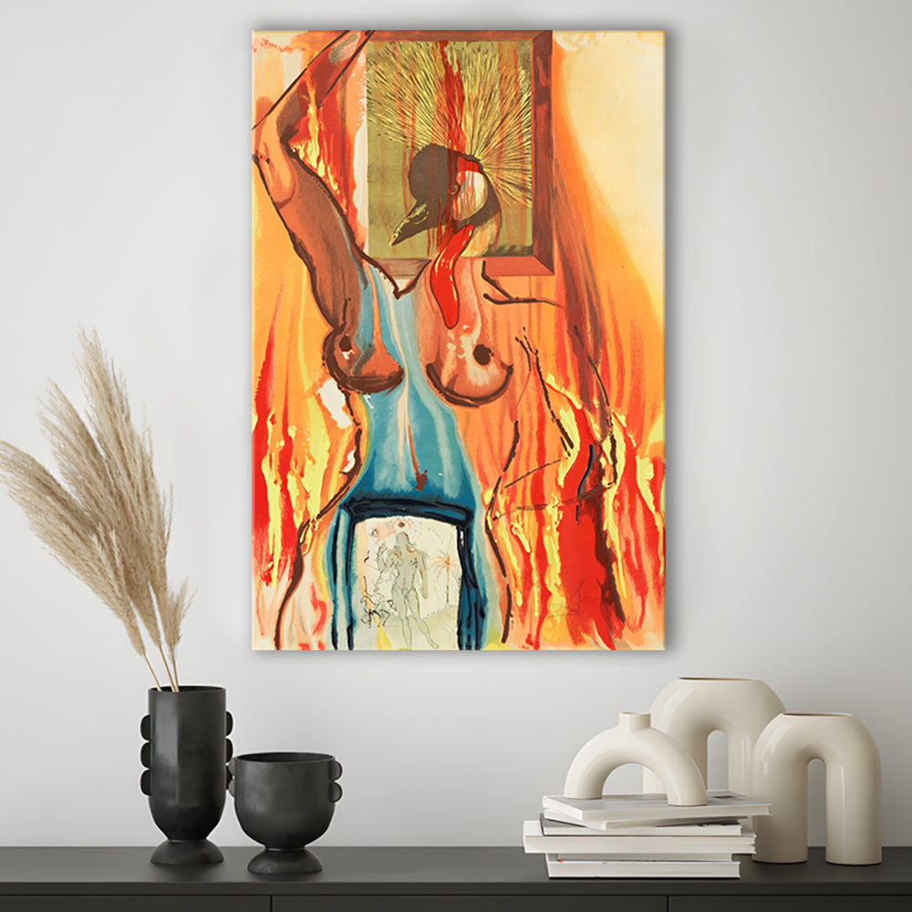 Salvador Dali Phoenix Print, Dali Exhibition Print, Surrealism, Art Reproduction, Canvas Print, Canvas Decor