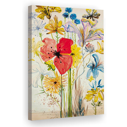 Salvador Dali Print, Salvador Dali Exhibition, Wildflower Print, Surrealism, Mid Century Modern, Canvas Print, Canvas Decor