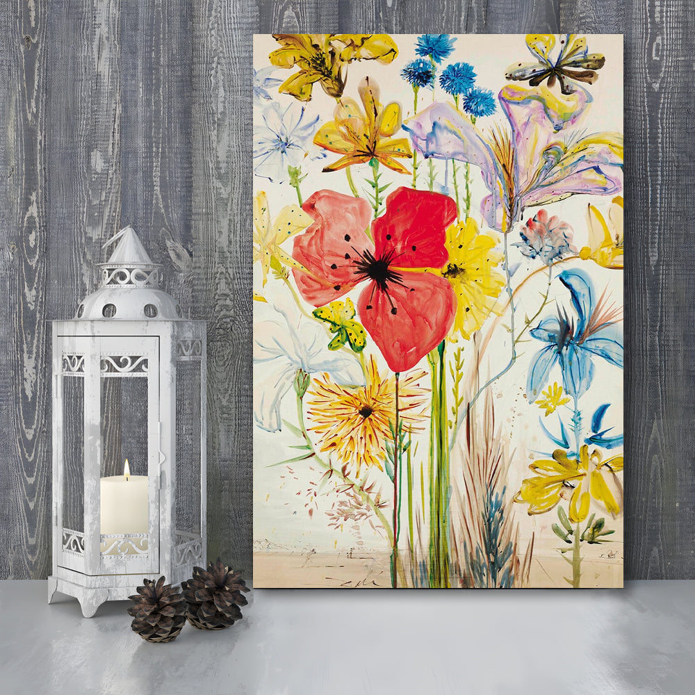 Salvador Dali Print, Salvador Dali Exhibition, Wildflower Print, Surrealism, Mid Century Modern, Canvas Print, Canvas Decor