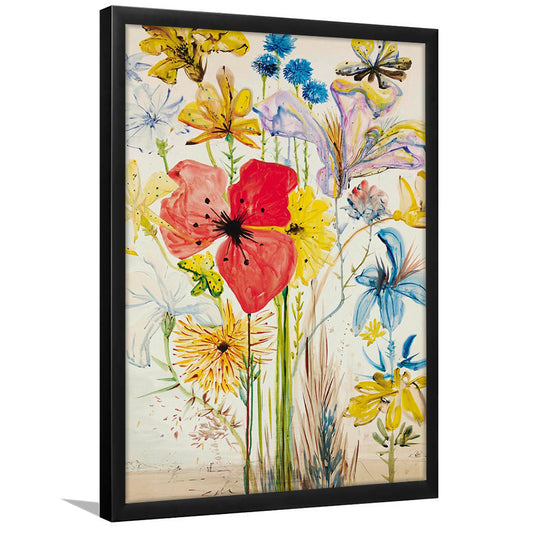 Salvador Dali Print, Salvador Dali Exhibition, Wildflower Print, Mid Century Modern, Framed Art Print, Fine Art Print