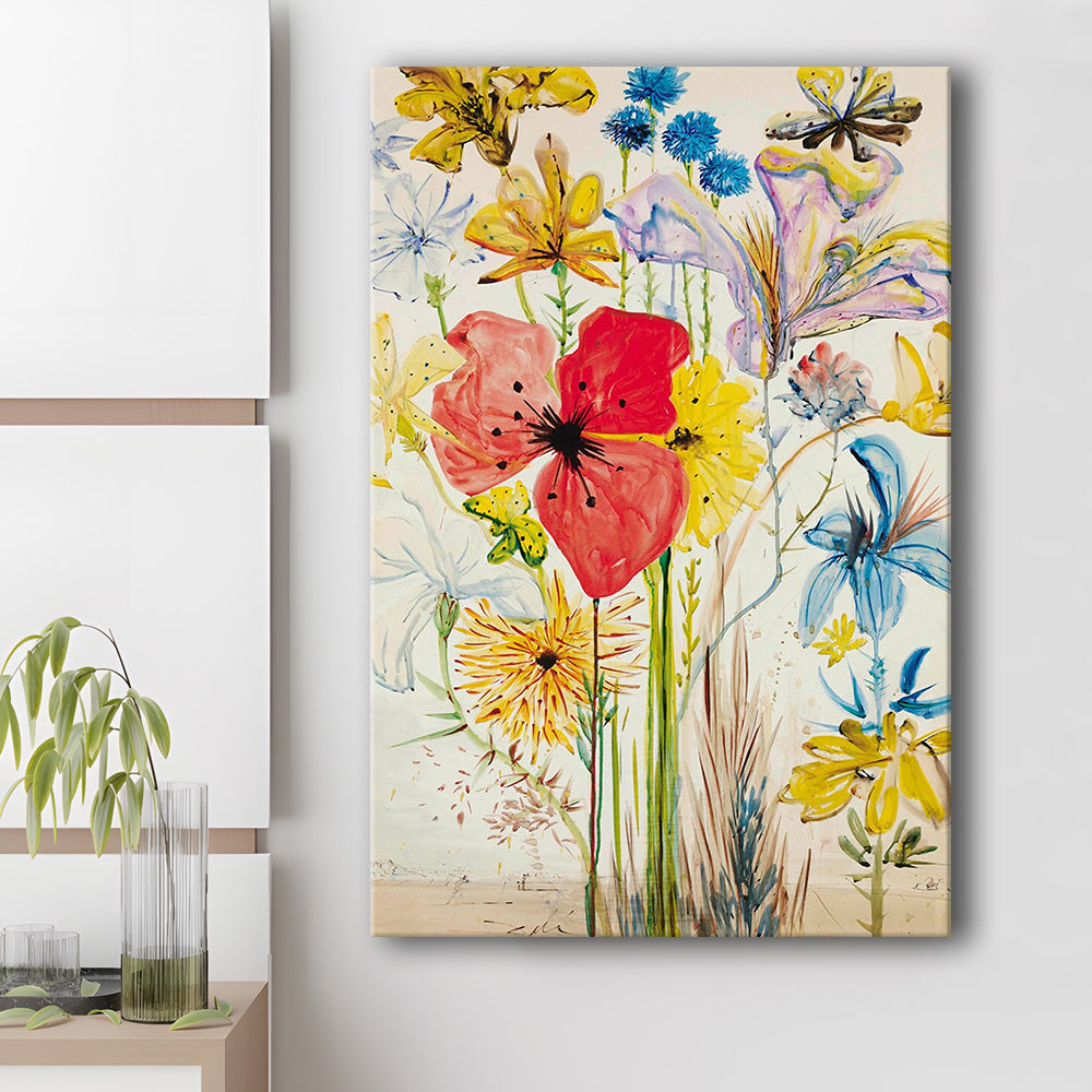 Salvador Dali Print, Salvador Dali Exhibition, Wildflower Print, Surrealism, Mid Century Modern, Canvas Print, Canvas Decor