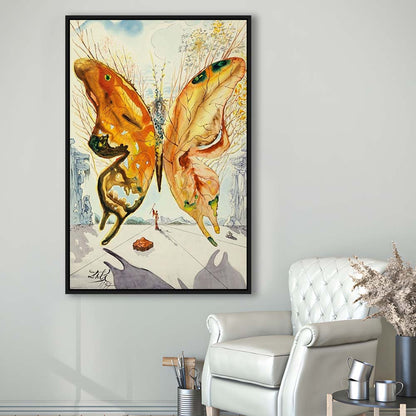 Salvador Dali Venus Butterfly Print, Salvador Dali Exhibition 1947, Framed Canvas Print, Floating Frame