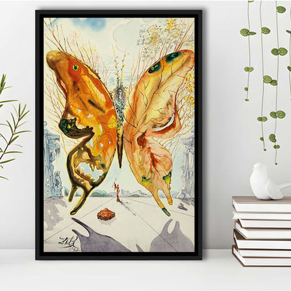 Salvador Dali Venus Butterfly Print, Salvador Dali Exhibition 1947, Framed Canvas Print, Floating Frame