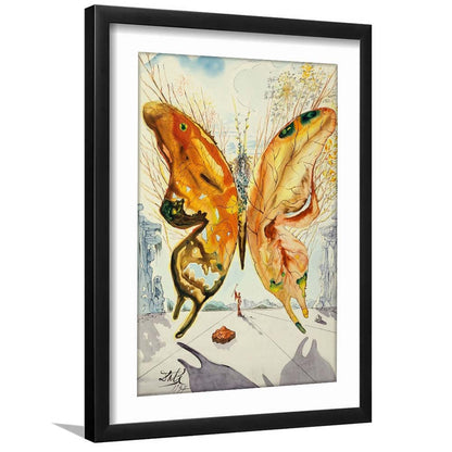 Salvador Dali Venus Butterfly Print, Salvador Dali Exhibition 1947, Framed Art Print, White Border