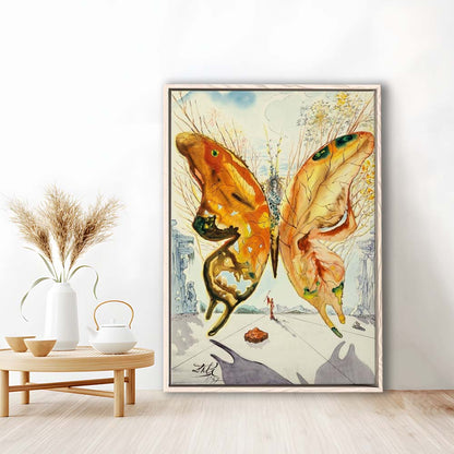 Salvador Dali Venus Butterfly Print, Salvador Dali Exhibition 1947, Framed Canvas Print, Floating Frame