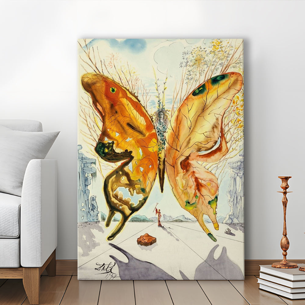 Salvador Dali Venus Butterfly Print, Salvador Dali Exhibition 1947, Butterfly, Butterfly Print, Surrealism, Canvas Print