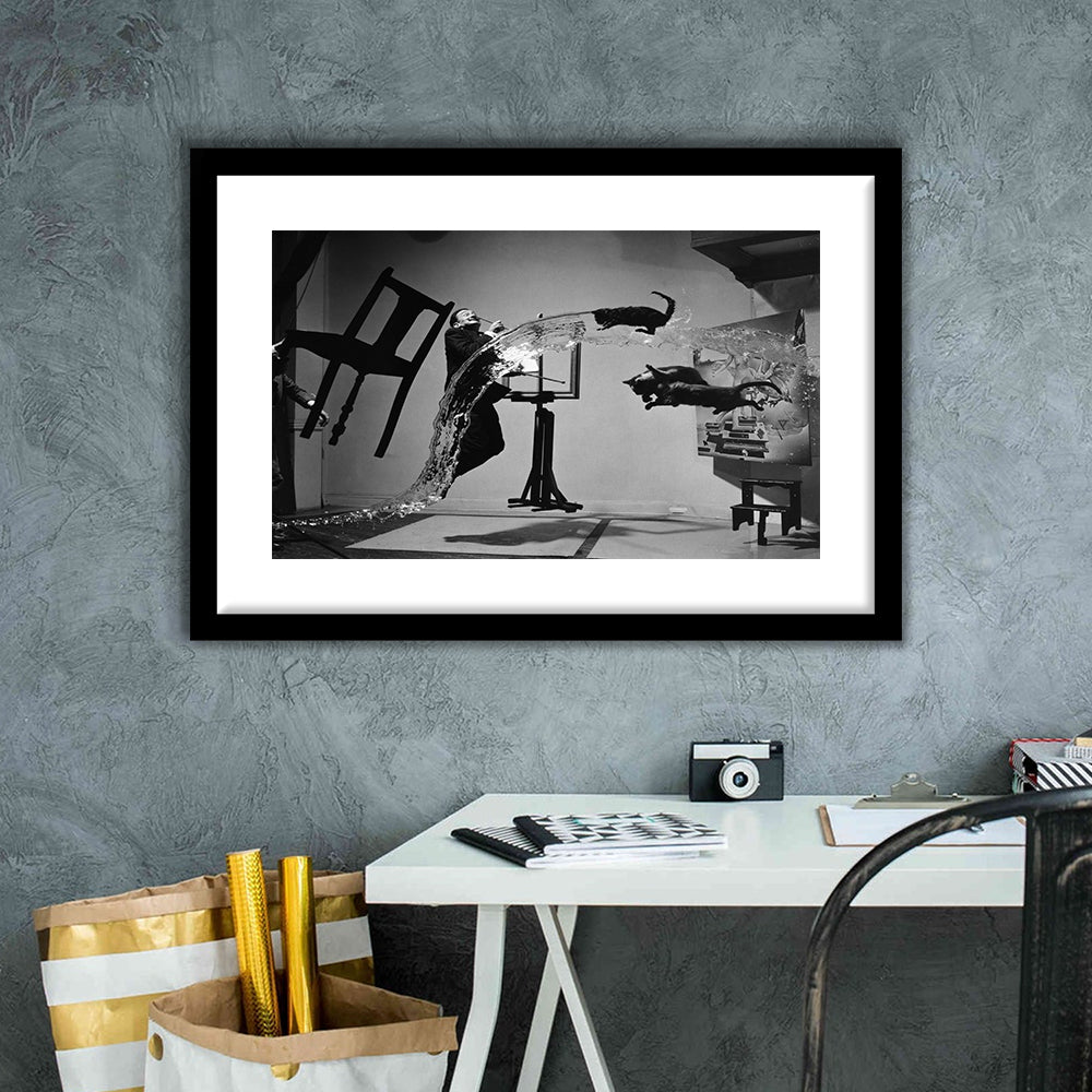 Salvador Dali Wall Art Print Black and White Art, Framed Art Print White Border Wall Decor