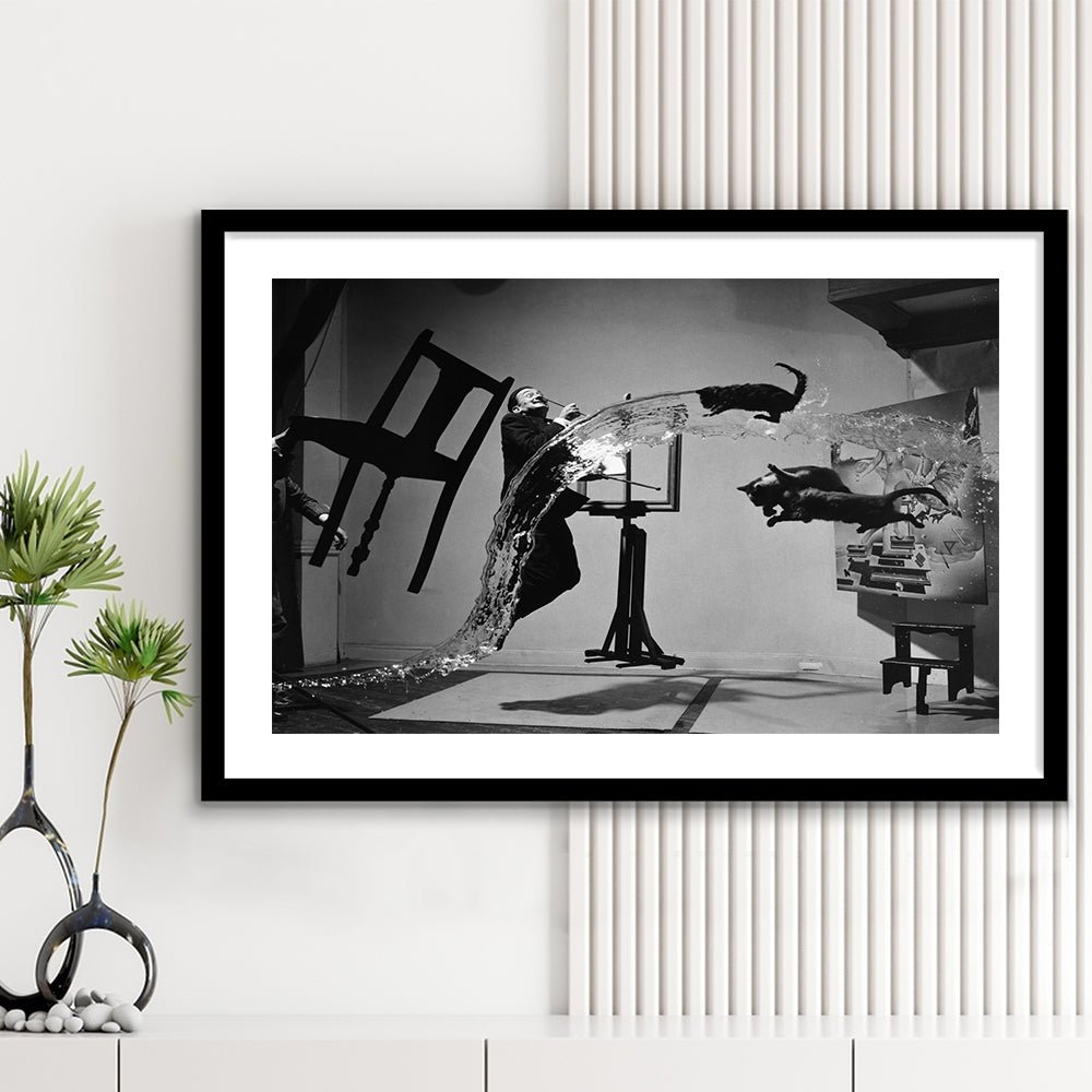 Salvador Dali Wall Art Print Black and White Art, Framed Art Print White Border Wall Decor