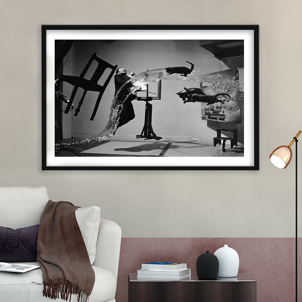Salvador Dali Wall Art Print Black and White Art, Framed Art Print White Border Wall Decor