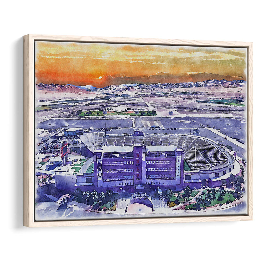 Sam Boyd Painting Stadium Watercolor, Clark County Nevada Watercolor, Sport Gift Art, Framed Canvas Print Wall Art