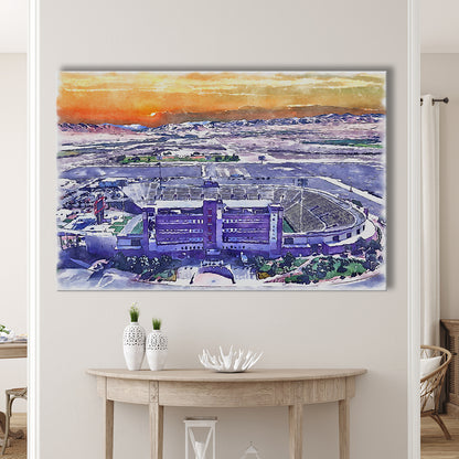 Sam Boyd Painting Stadium Watercolor, Clark County Nevada Watercolor, Sport Art, Gifts for him, Canvas Print Wall Art