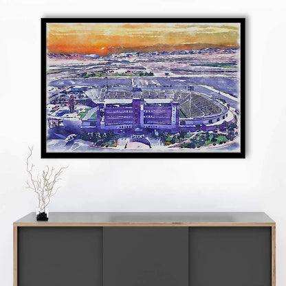 Sam Boyd Painting Stadium Watercolor, Clark County Nevada Watercolor, Sport Gift Art, Framed Art Print Wall Decor