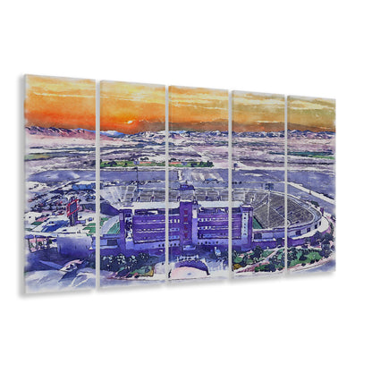 Sam Boyd Painting Stadium Watercolor, Clark County Nevada Watercolor, Sport Art, Extra Large Canvas Print Wall Art