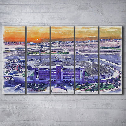 Sam Boyd Painting Stadium Watercolor, Clark County Nevada Watercolor, Sport Art, Extra Large Canvas Print Wall Art