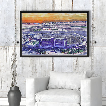 Sam Boyd Painting Stadium Watercolor, Clark County Nevada Watercolor, Sport Gift Art, Framed Canvas Print Wall Art