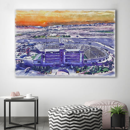 Sam Boyd Painting Stadium Watercolor, Clark County Nevada Watercolor, Sport Art, Gifts for him, Canvas Print Wall Art