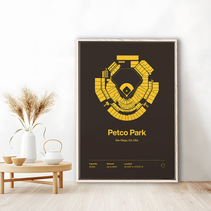 San Diego Padres Stadium Print, Petco Park Print, Man Cave Gift, Floating Framed Canvas Print Wall Art