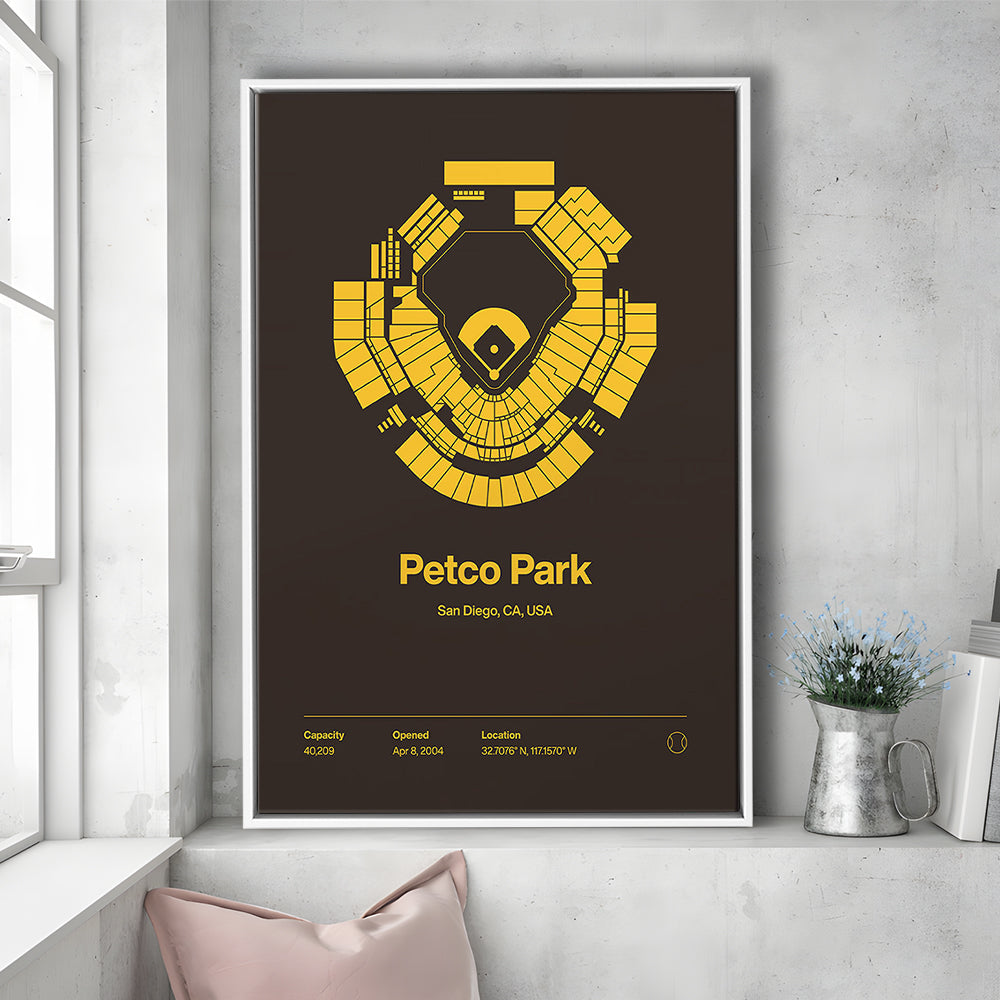 San Diego Padres Stadium Print, Petco Park Print, Man Cave Gift, Floating Framed Canvas Print Wall Art