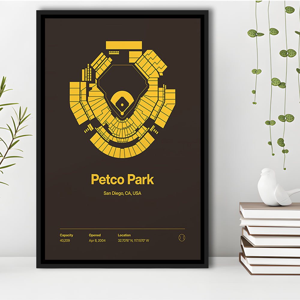 San Diego Padres Stadium Print, Petco Park Print, Man Cave Gift, Floating Framed Canvas Print Wall Art