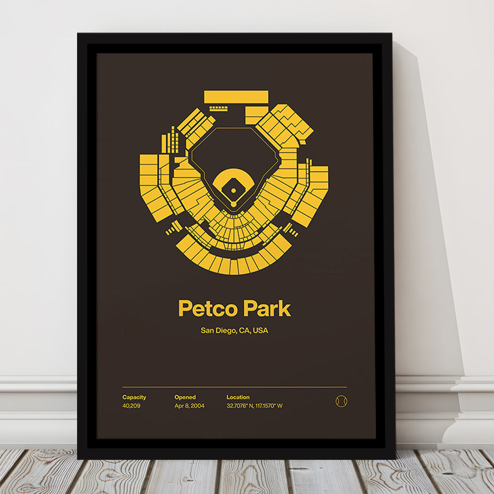 San Diego Padres Stadium Print, Petco Park Print, Man Cave Gift, Floating Framed Canvas Print Wall Art