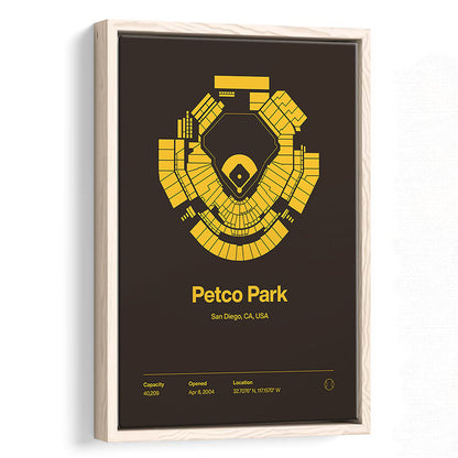 San Diego Padres Stadium Print, Petco Park Print, Man Cave Gift, Floating Framed Canvas Print Wall Art