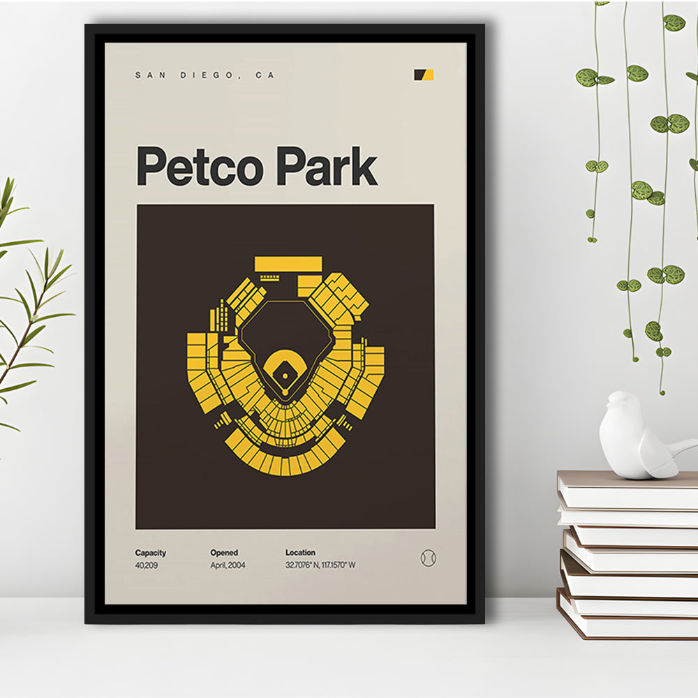 San Diego Padres Stadium Print, Petco Park Stadium Print, Man Cave Gift, Floating Framed Canvas Print Wall Art