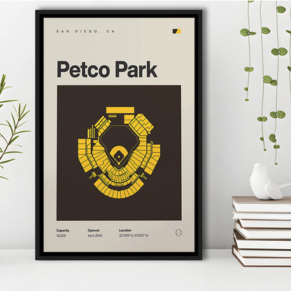 San Diego Padres Stadium Print, Petco Park Stadium Print, Man Cave Gift, Floating Framed Canvas Print Wall Art