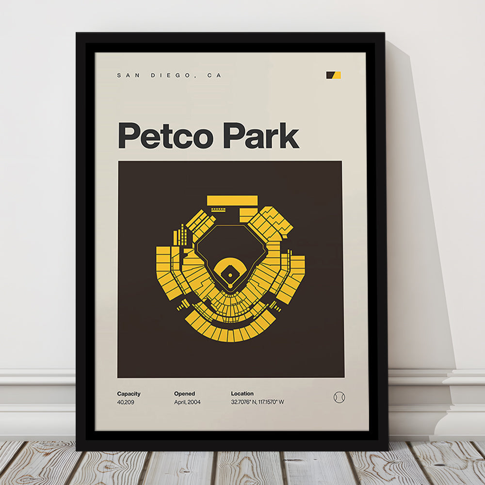 San Diego Padres Stadium Print, Petco Park Stadium Print, Man Cave Gift, Floating Framed Canvas Print Wall Art