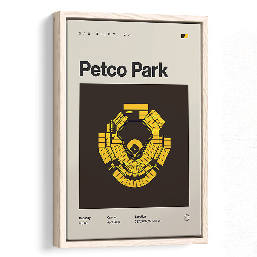 San Diego Padres Stadium Print, Petco Park Stadium Print, Man Cave Gift, Floating Framed Canvas Print Wall Art