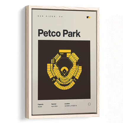 San Diego Padres Stadium Print, Petco Park Stadium Print, Man Cave Gift, Floating Framed Canvas Print Wall Art