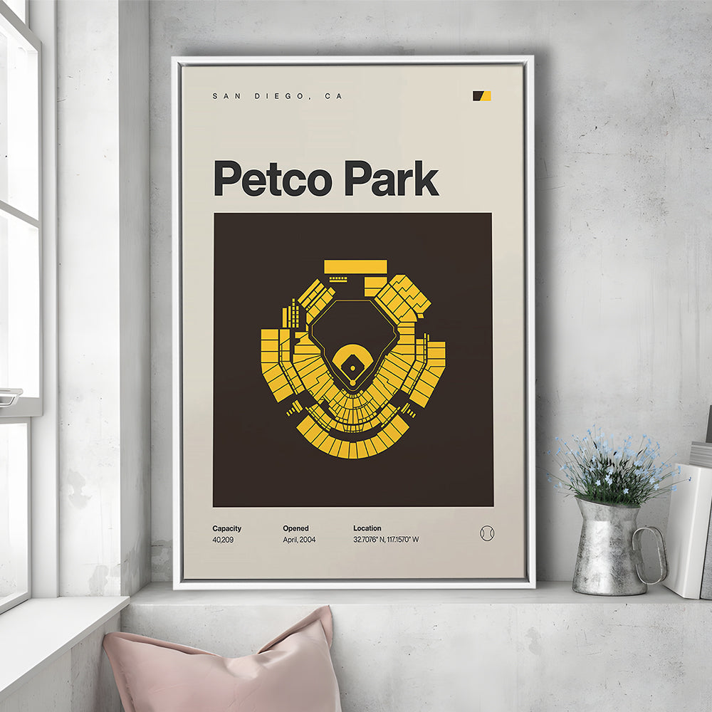 San Diego Padres Stadium Print, Petco Park Stadium Print, Man Cave Gift, Floating Framed Canvas Print Wall Art