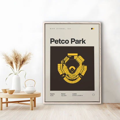 San Diego Padres Stadium Print, Petco Park Stadium Print, Man Cave Gift, Floating Framed Canvas Print Wall Art