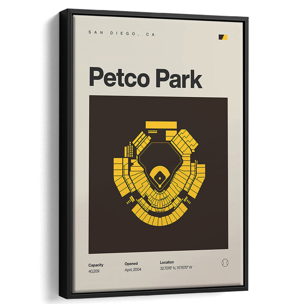 San Diego Padres Stadium Print, Petco Park Stadium Print, Man Cave Gift, Floating Framed Canvas Print Wall Art