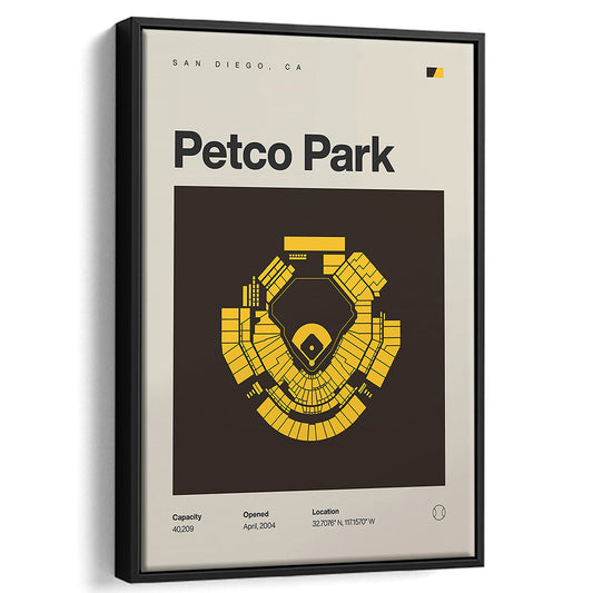 San Diego Padres Stadium Print, Petco Park Stadium Print, Man Cave Gift, Floating Framed Canvas Print Wall Art