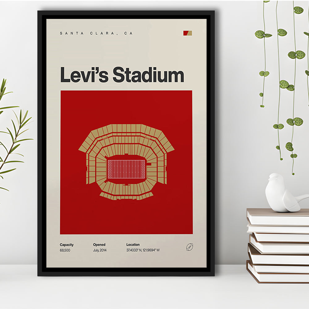 San Francisco Stadium Print, Levi's Stadium Print, Man Cave Gift, Floating Framed Canvas Print Wall Art