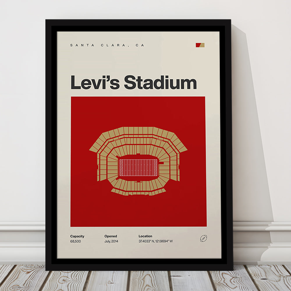 San Francisco Stadium Print, Levi's Stadium Print, Man Cave Gift, Floating Framed Canvas Print Wall Art
