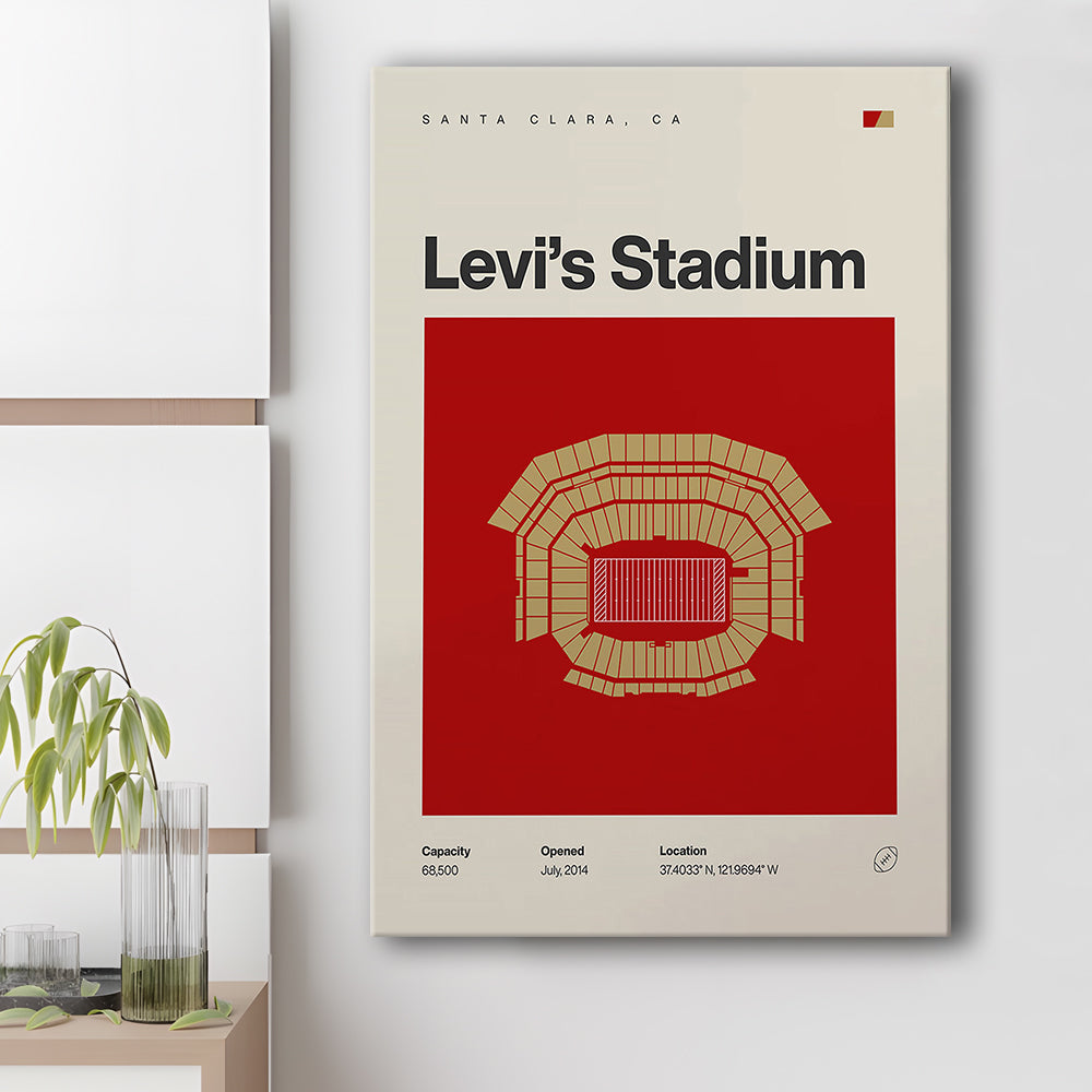 San Francisco Stadium Print, Levi's Stadium Print, Fan Gifts, Sport Art, Canvas Print Wall Art