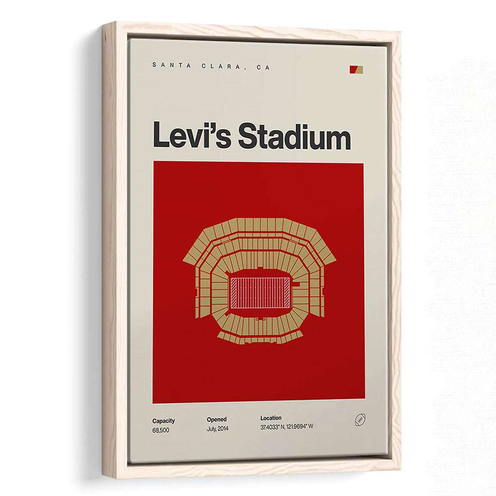 San Francisco Stadium Print, Levi's Stadium Print, Man Cave Gift, Floating Framed Canvas Print Wall Art