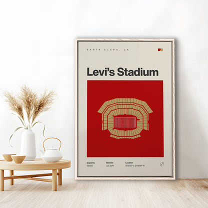 San Francisco Stadium Print, Levi's Stadium Print, Man Cave Gift, Floating Framed Canvas Print Wall Art