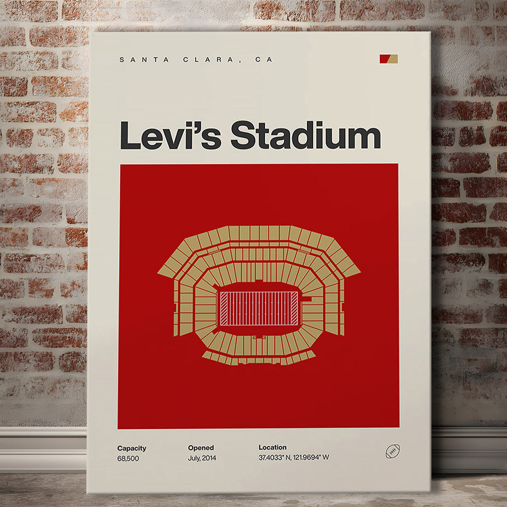 San Francisco Stadium Print, Levi's Stadium Print, Fan Gifts, Sport Art, Canvas Print Wall Art