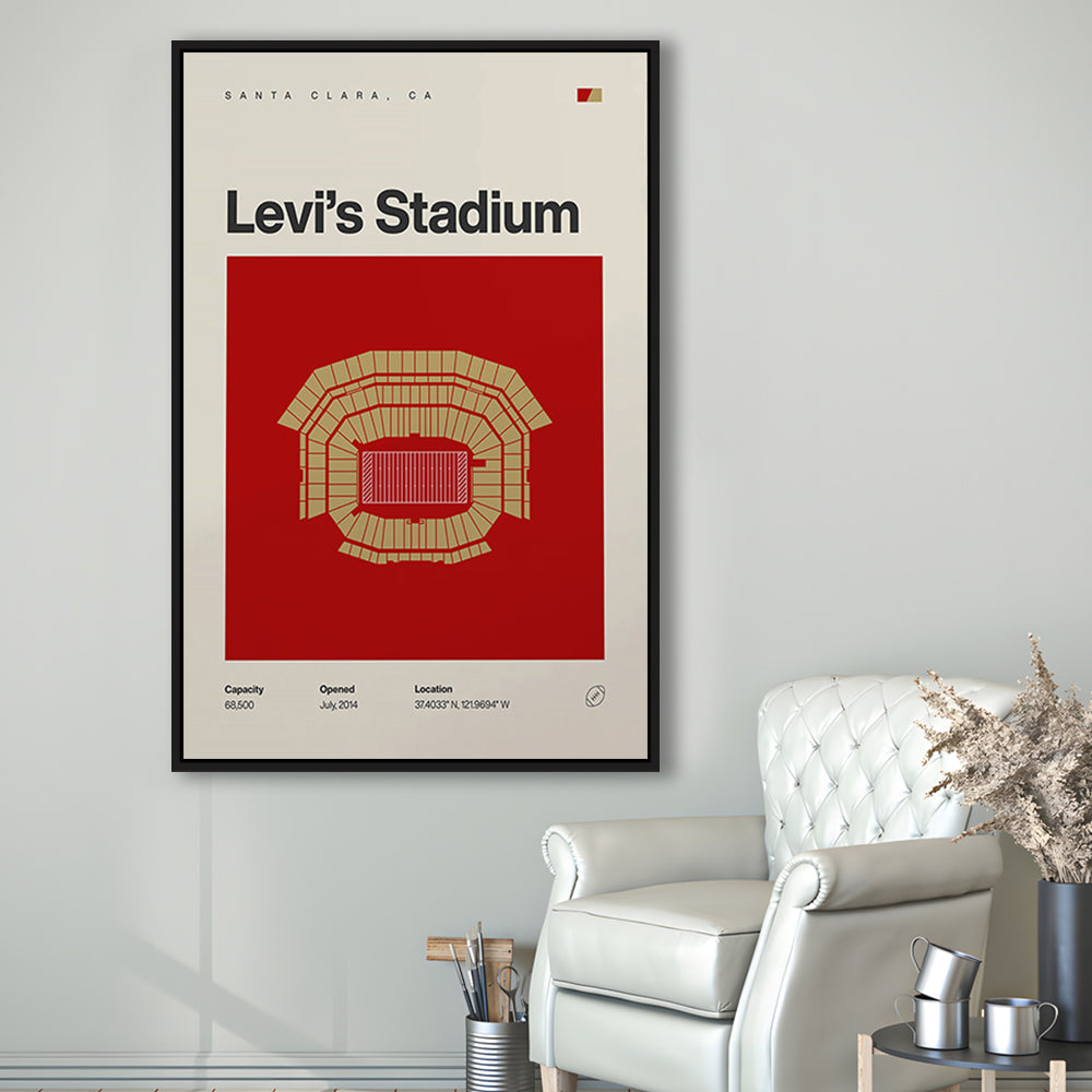 San Francisco Stadium Print, Levi's Stadium Print, Man Cave Gift, Floating Framed Canvas Print Wall Art
