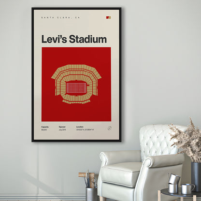 San Francisco Stadium Print, Levi's Stadium Print, Man Cave Gift, Floating Framed Canvas Print Wall Art