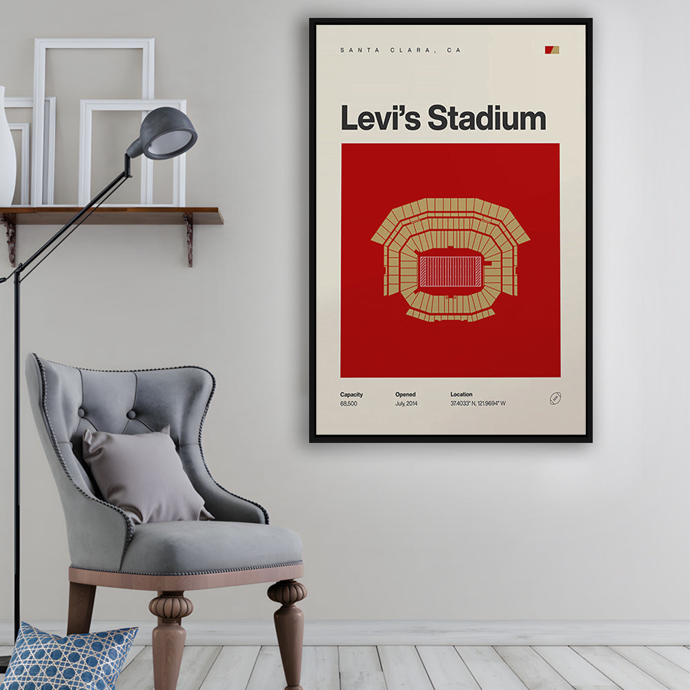 San Francisco Stadium Print, Levi's Stadium Print, Man Cave Gift, Floating Framed Canvas Print Wall Art