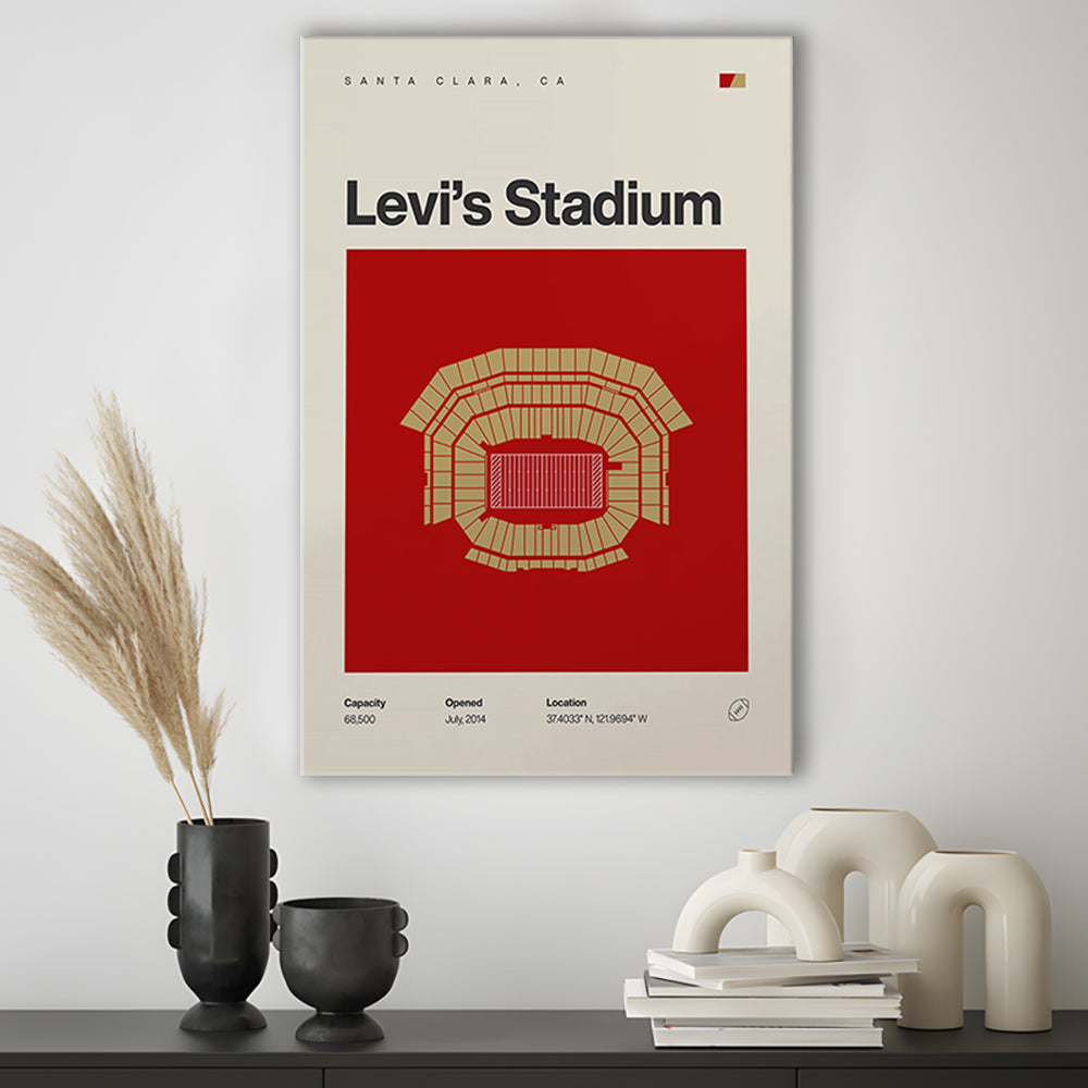 San Francisco Stadium Print, Levi's Stadium Print, Fan Gifts, Sport Art, Canvas Print Wall Art