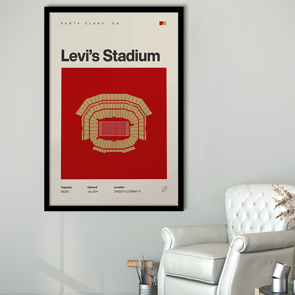San Francisco Stadium Print, Levi's Stadium Print, Gifts for him, Sport Art, Framed Art Print Wall Decor