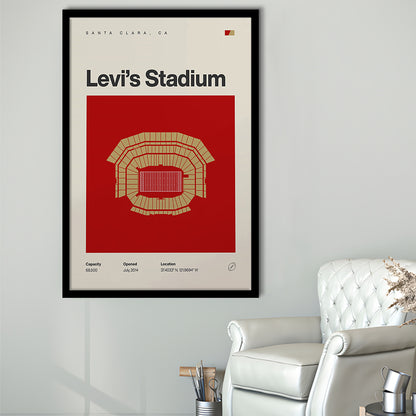 San Francisco Stadium Print, Levi's Stadium Print, Gifts for him, Sport Art, Framed Art Print Wall Decor