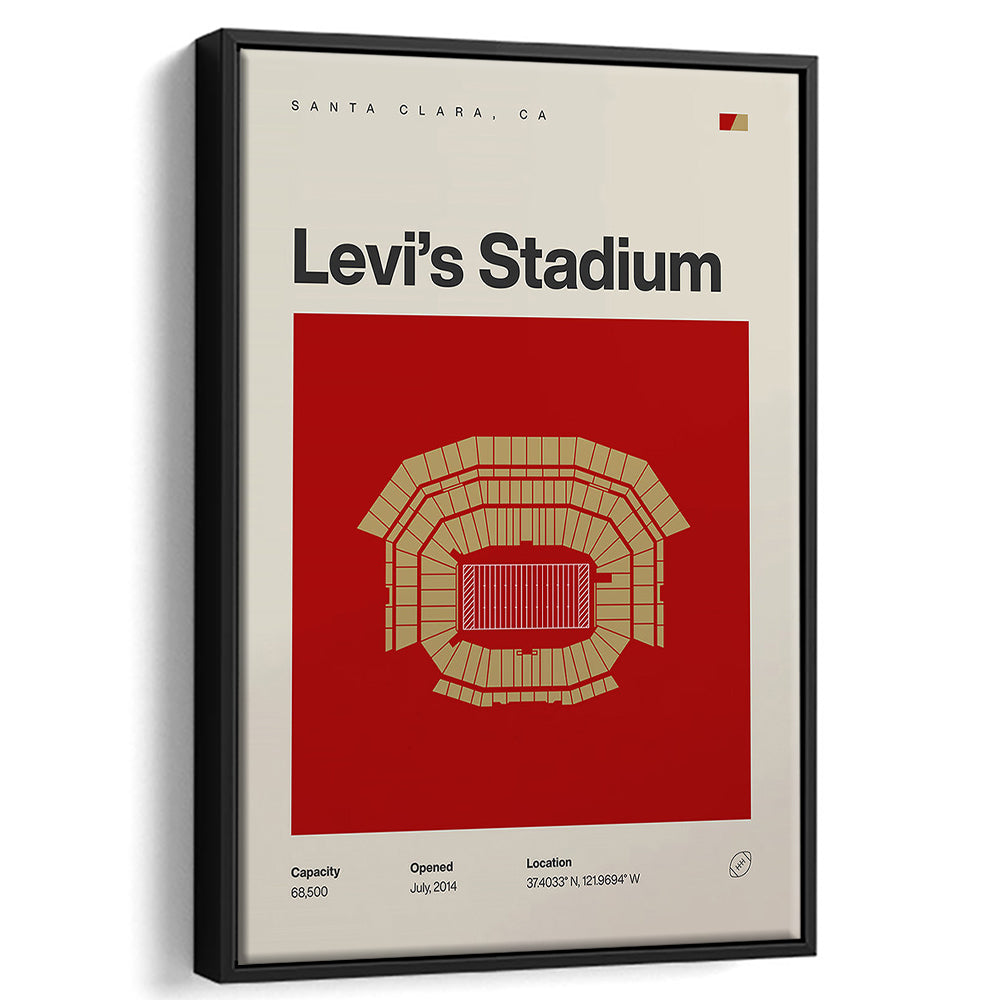 San Francisco Stadium Print, Levi's Stadium Print, Man Cave Gift, Floating Framed Canvas Print Wall Art